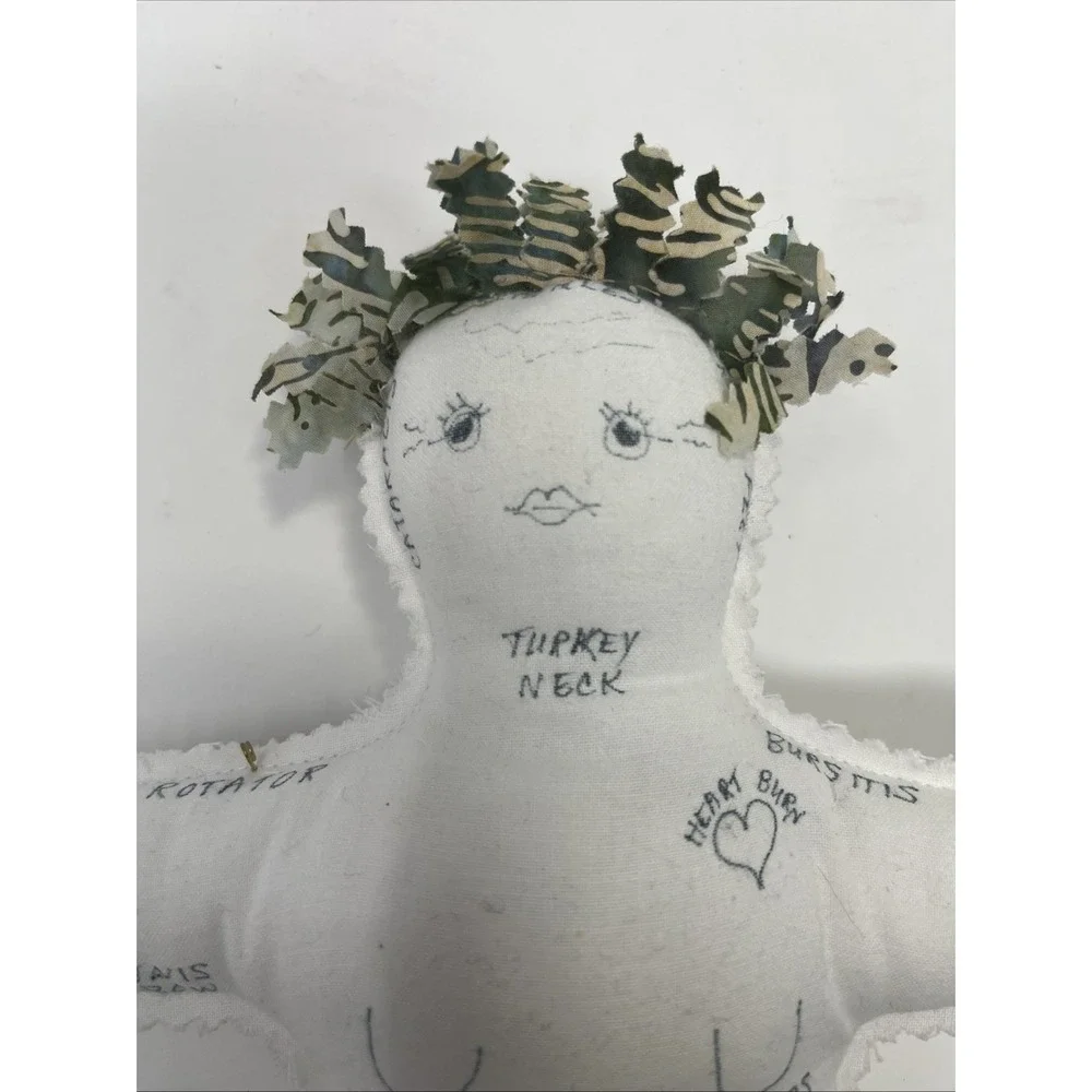 Over the Hill Woman Symptoms Lady Voo Doo Doll‎ Pain Indicator GAG GIFT Handmade